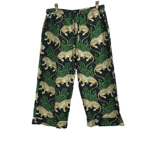 PrintFresh Cropped Pants Women's Size M Bagheera Leopard Organic Cotton